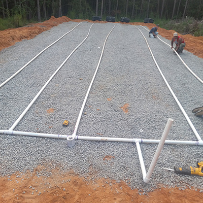 Drain field excavation work
