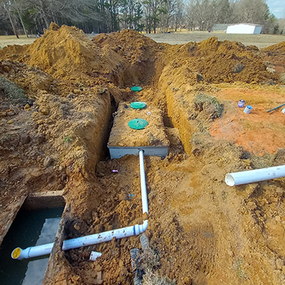 Engineered mound system installation